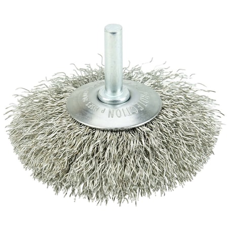 Weiler 3" Wire Wheel, .014" Steel Fill, 1/4" Stem 17917